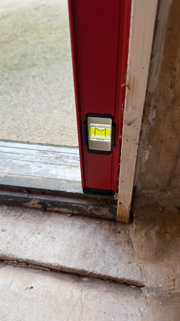 Repaired door frame after