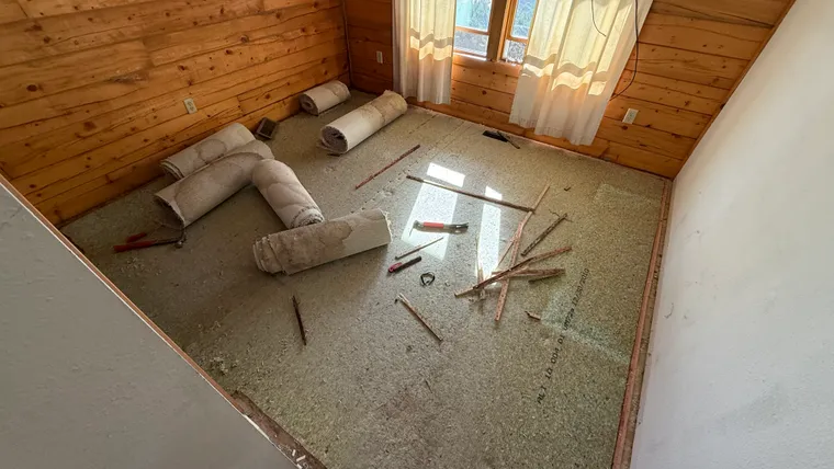 Worn flooring before